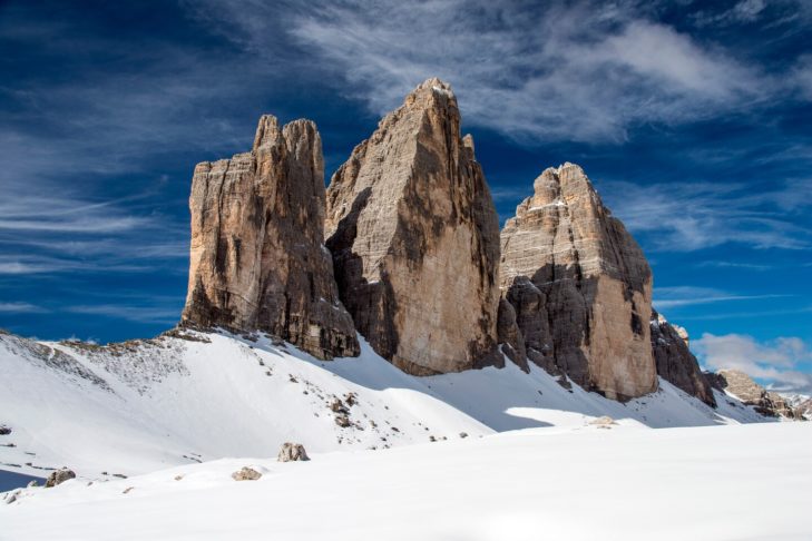 Die 3 Zinnen gehören zu den markantesten Gipfeln in Südtirol und Teil des UNESCO-Weltnaturerbes Dolomiten.
